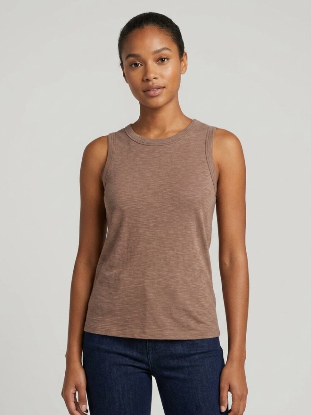 Rachel Zoe Heathered Brown Sleeveless Top